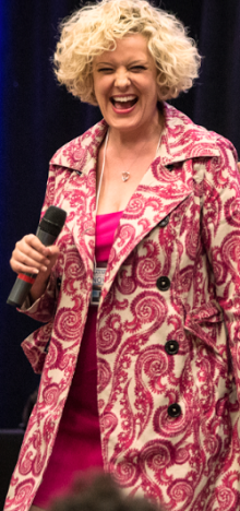 Laughing on stage